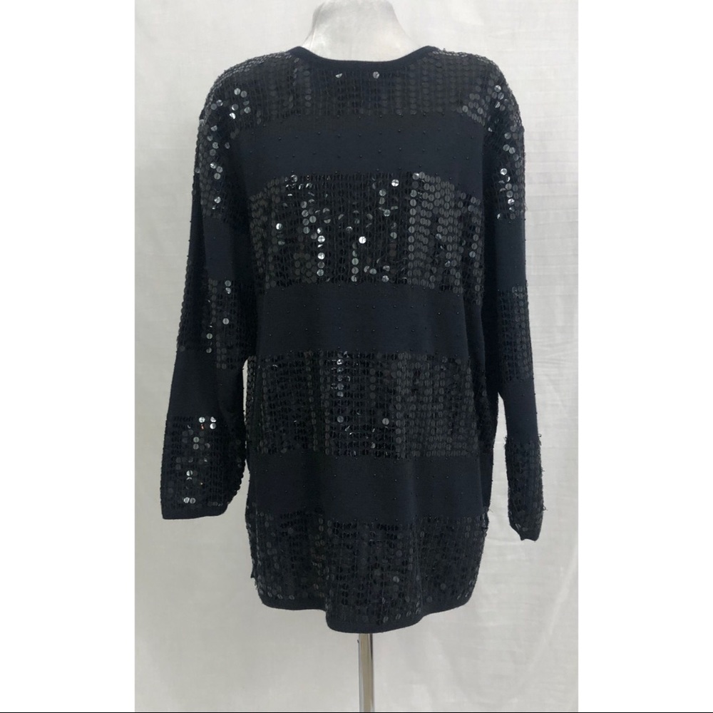 Liz Claiborne Collection vintage Black Sequin Large Sweater